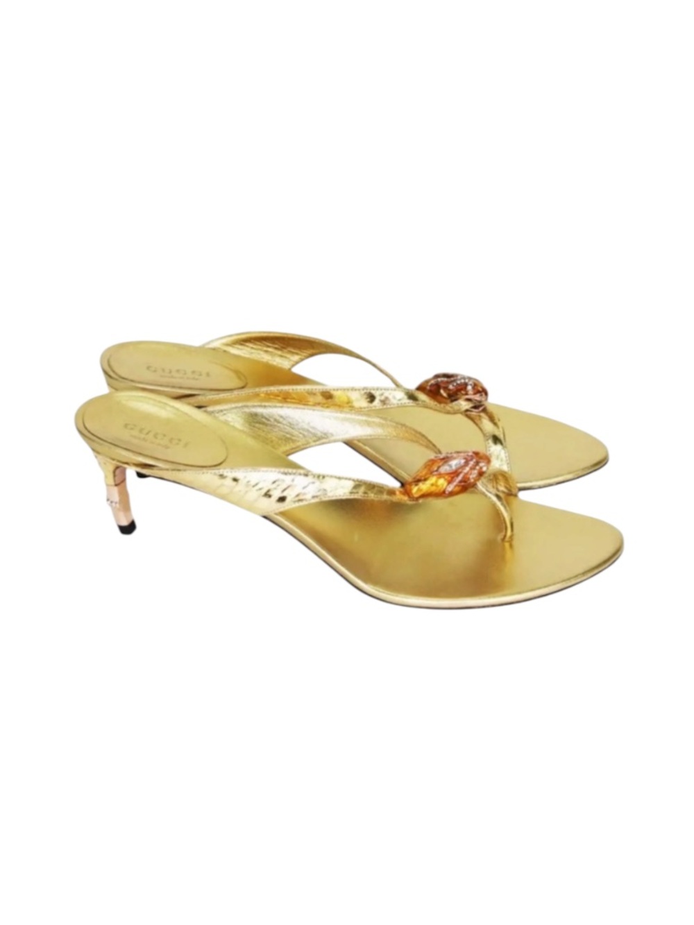 SAND PELLE S. CUOIO WHIPS LAME GOLD 04 ICON TOM FORD GUCCI FAREWELL RUNWAY HEEL - Picture 6 of 16